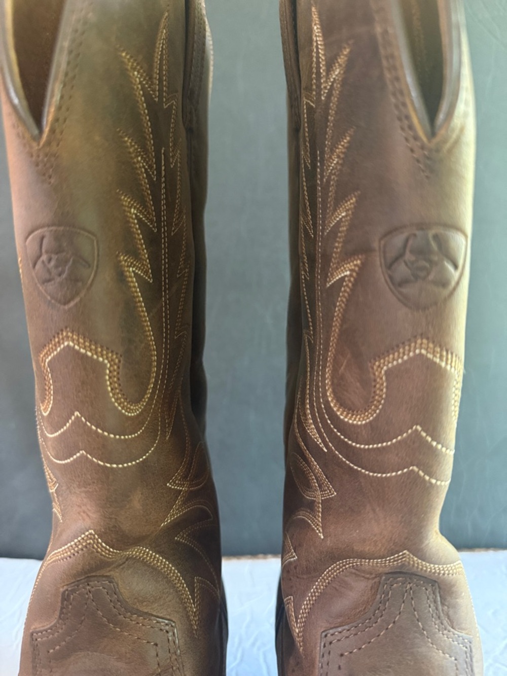 ARIAT Women’s 10 Heritage R Toe Western Boots Distressed Brown Coastal Cowgirl - Picture 5 of 15